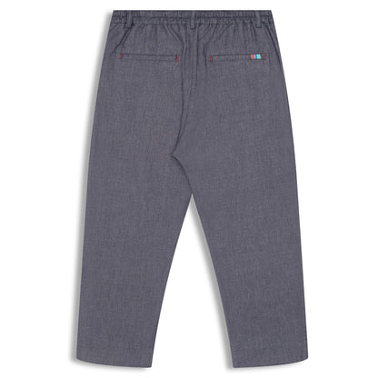 Japanese organic cotton denim pleated pants with relaxed fit