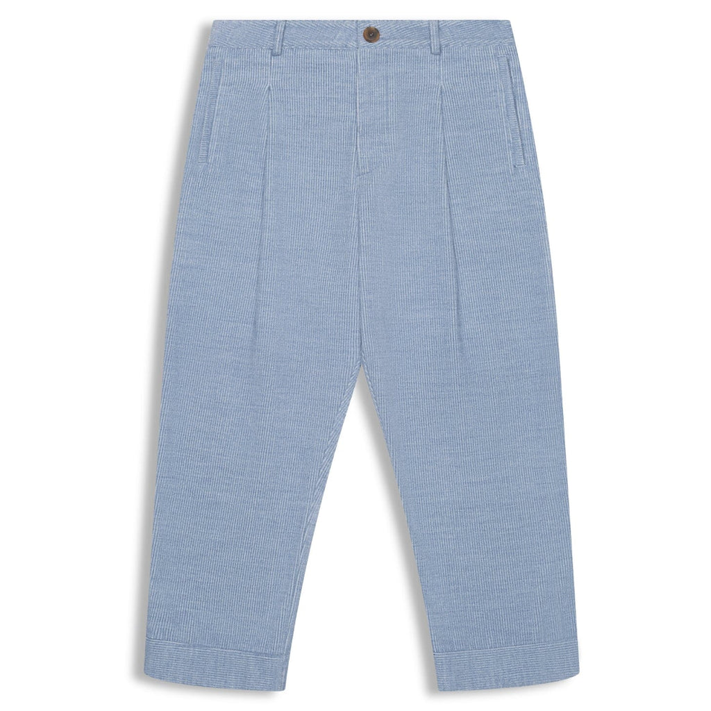 Cotton Wool Corduroy Pleated Pants - Blue Heather Pant a/c space 