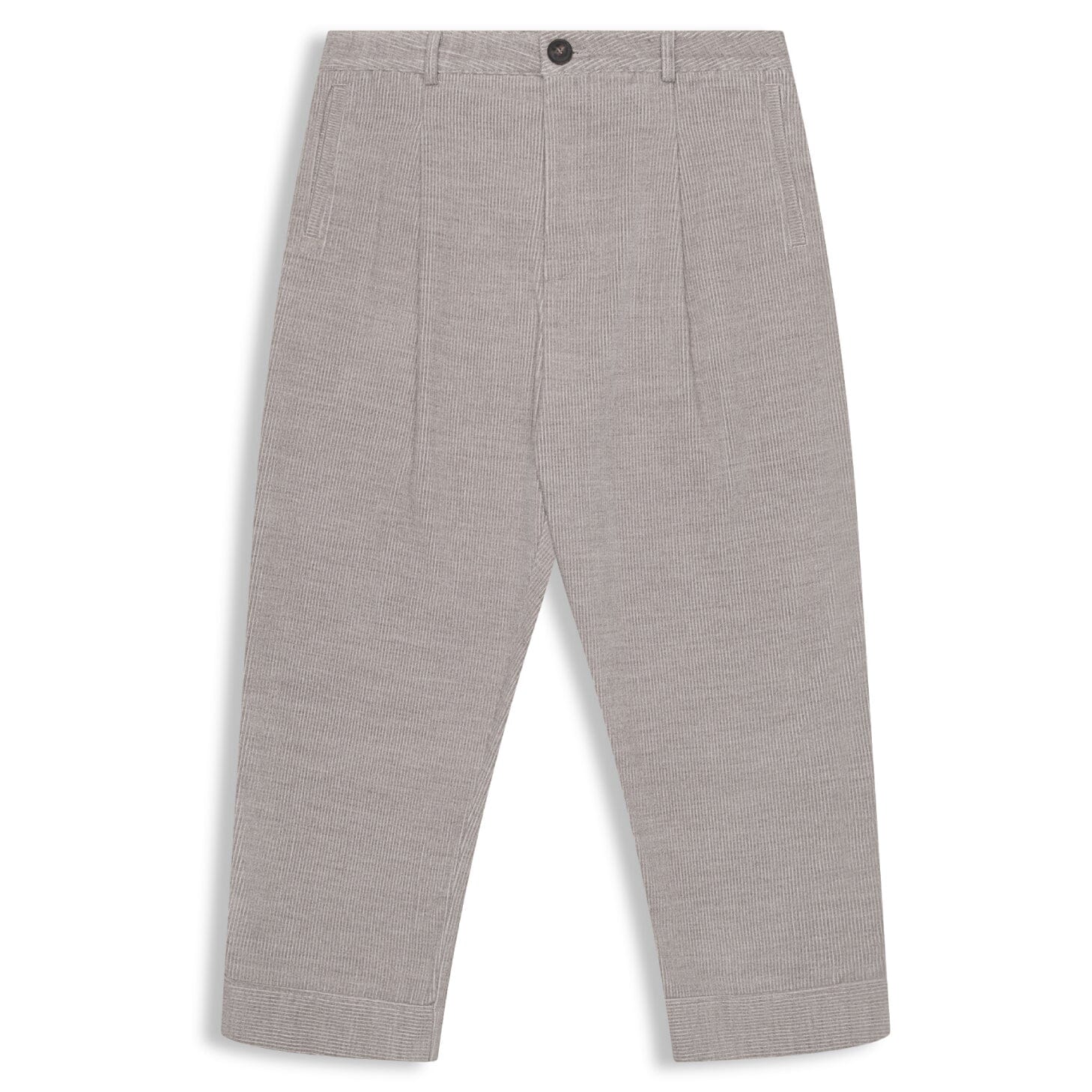 Cotton Wool Corduroy Pleated Pants - Grey Heather Pant a/c space 