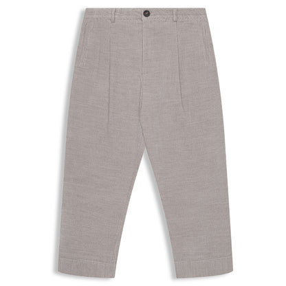 Cotton Wool Corduroy Pleated Pant in Grey Heather