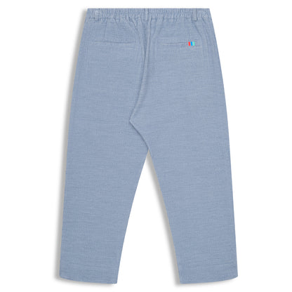 Cotton Wool Corduroy Pleated Pant in Blue Heather